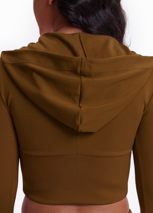 HOODED CROPPED JACKET & DRAWSTRING FLARED-LEG PANTS SET(MMS1023) <Bundle>