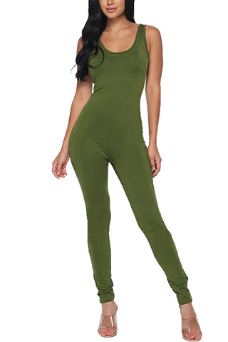 SOLID COTTON SPAN JUMPSUIT(DWJ1008N) <Bundle>
