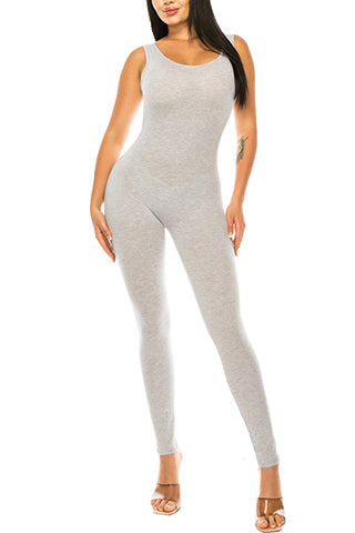 SOLID COTTON SPAN JUMPSUIT(DWJ1008N) <Bundle>
