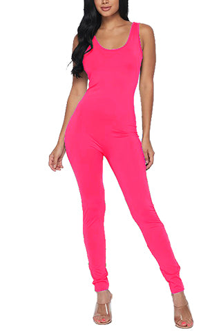 SOLID COTTON SPAN JUMPSUIT(DWJ1008N) <Bundle>