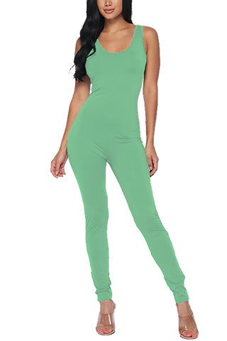 SOLID COTTON SPAN JUMPSUIT(DWJ1008N) <Bundle>