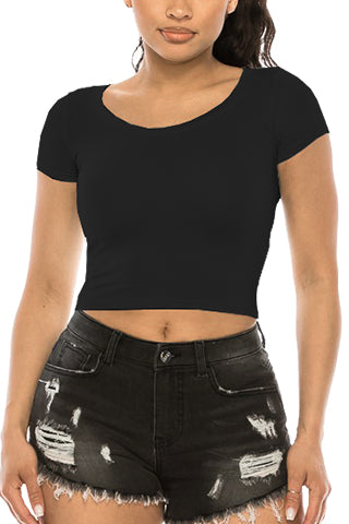 CREW NECK CROP BASIC T-SHIRTS(DWT3002) <Bundle>