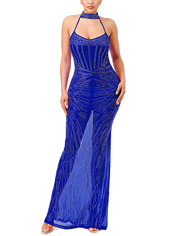 SLING IRREGULARLY DRILL LONG DRESS(MMD1011) <Bundle>