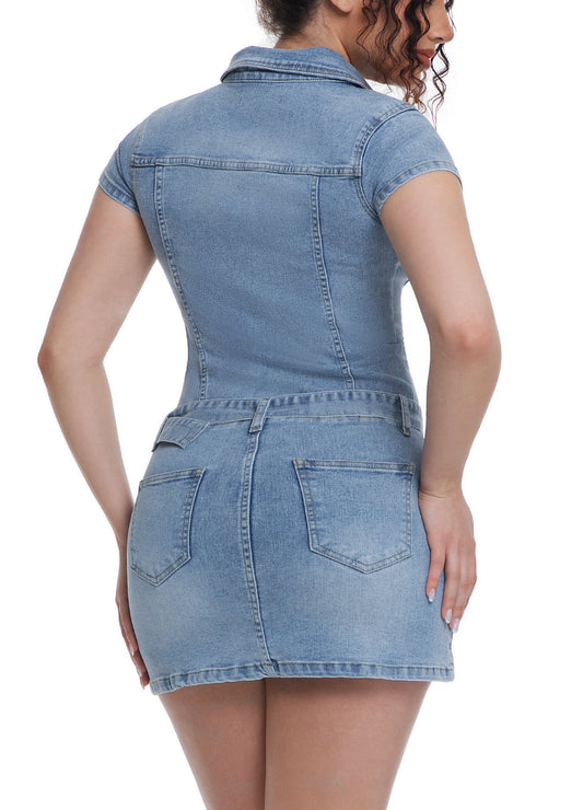 BELTED DENIM MINI DRESS(MMD3027) <Bundle>