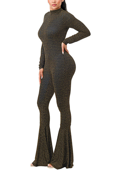 METALLIC FLARE JUMPSUIT(MMJ1019) <Bundle>