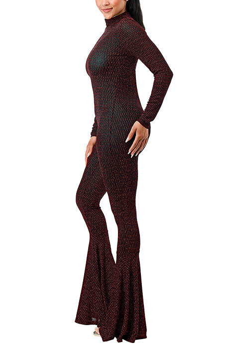 METALLIC FLARE JUMPSUIT(MMJ1019) <Bundle>