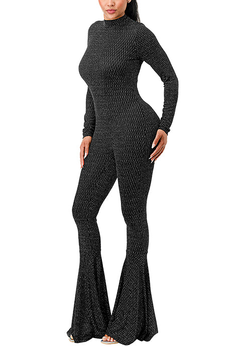 METALLIC FLARE JUMPSUIT(MMJ1019) <Bundle>