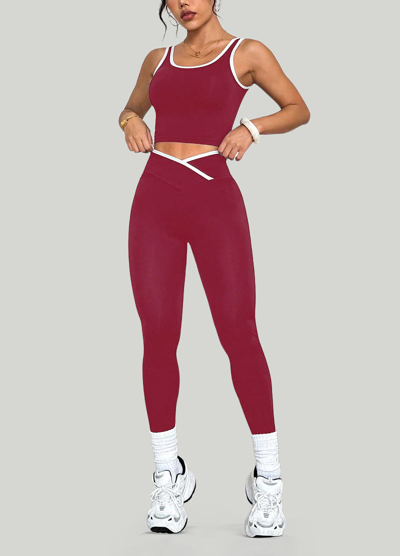 V WAIST LINED WORKOUT SET(MMS5014) <Bundle>