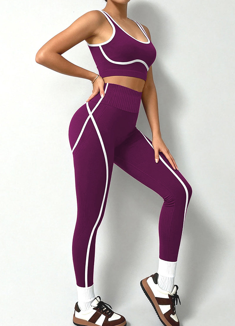 CONTRAST LINE SLEEVELESS LONGPANTS SET(MMS5016) <Bundle>