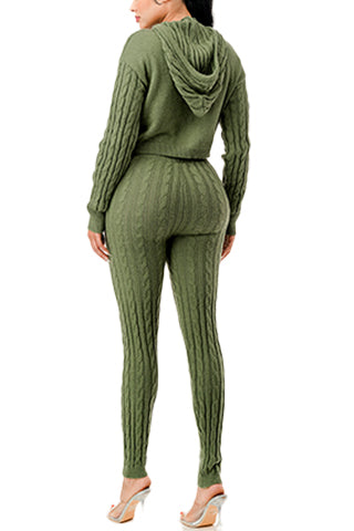 ZIP UP CABLE HOODIE SWEATER SET(MMS9001) <Bundle>