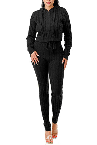 ZIP UP CABLE HOODIE SWEATER SET(MMS9001) <Bundle>