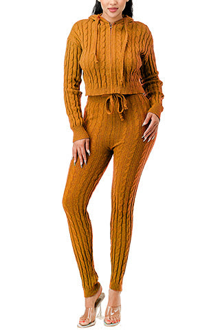 ZIP UP CABLE HOODIE SWEATER SET(MMS9001) <Bundle>