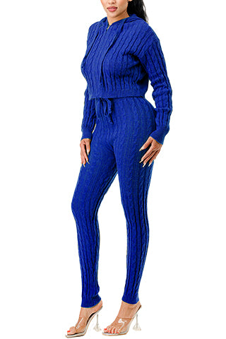 ZIP UP CABLE HOODIE SWEATER SET(MMS9001) <Bundle>