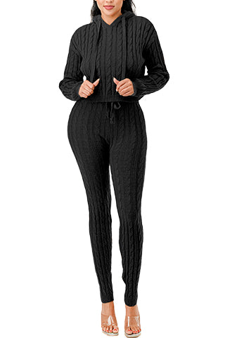 CABLE HOODIE SWEATER SET(MMS9002) <Bundle>