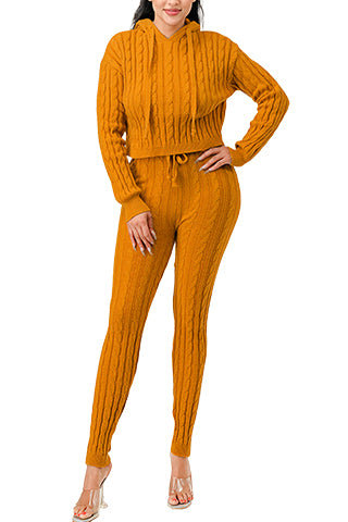 CABLE HOODIE SWEATER SET(MMS9002) <Bundle>