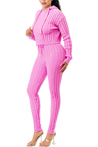 CABLE HOODIE SWEATER SET(MMS9002) <Bundle>