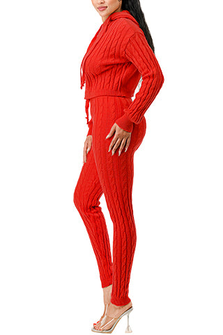 CABLE HOODIE SWEATER SET(MMS9002) <Bundle>