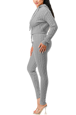 CABLE HOODIE SWEATER SET(MMS9002) <Bundle>