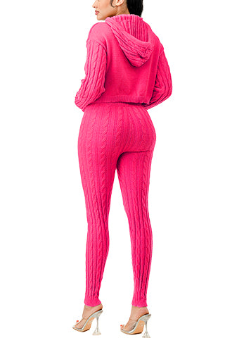 CABLE HOODIE SWEATER SET(MMS9002) <Bundle>