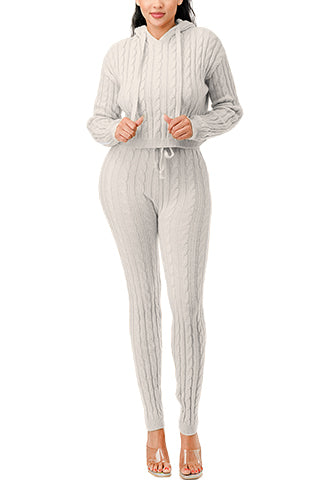 CABLE HOODIE SWEATER SET(MMS9002) <Bundle>