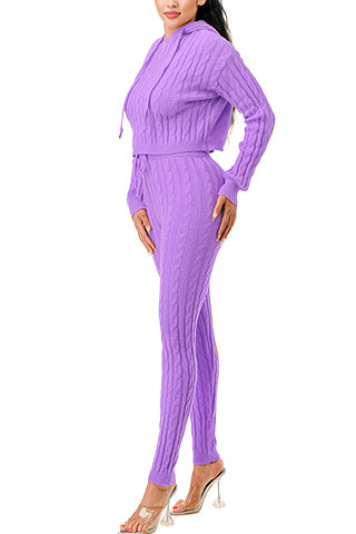 CABLE HOODIE SWEATER SET(MMS9002) <Bundle>