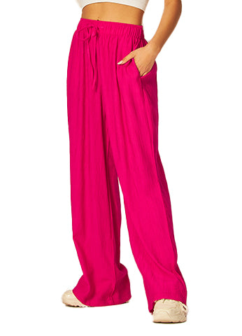 CRINKLED DRAWSTRING WIDE LEG PANTS(SARA01) <Bundle>