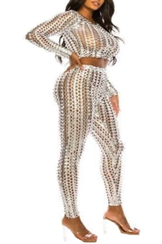 FOIL BIG MESH TOP & LEGGING SET-REG(K6334TSETP) <Bundle>