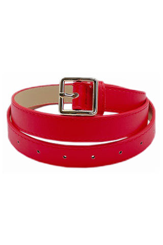PU GOLD SQUARE BUCKLE BELT L 43" x W 0.9"(MA0158) <Bundle>