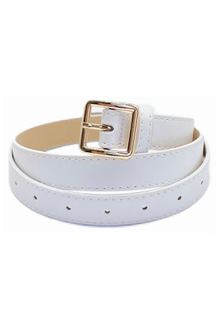 PU GOLD SQUARE BUCKLE BELT L 43" x W 0.9"(MA0158) <Bundle>