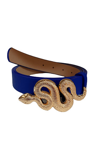 PU GOLD SNAKE BUCKLE BELT 34.5"L*1"W(MA0163) <Bundle>