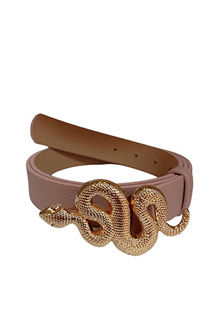 PU GOLD SNAKE BUCKLE BELT 34.5"L*1"W(MA0163) <Bundle>