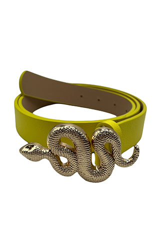 PU GOLD SNAKE BUCKLE BELT 34.5"L*1"W(MA0163) <Bundle>