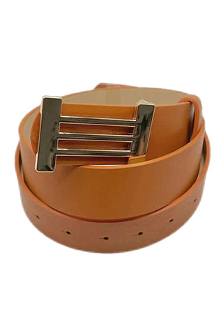 PU/ METAL ACCENTED BUCKLE BELT 45"L*1.5" W(MA0253GD) <Bundle>