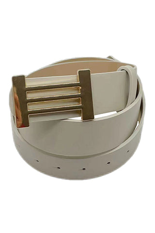 PU/ METAL ACCENTED BUCKLE BELT 45"L*1.5" W(MA0253GD) <Bundle>