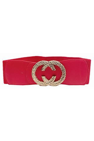 PU GOLD TEXTURE ELASTIC BELT W 2.95"(MA0257) <Bundle>