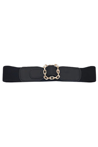PU SQUARE BUCKLE ELASTIC BELT W 1.95"(MA0271) <Bundle>