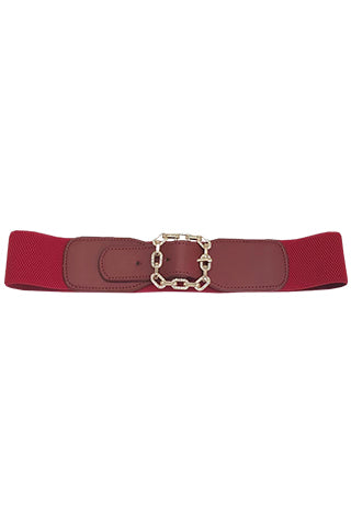 PU SQUARE BUCKLE ELASTIC BELT W 1.95"(MA0271) <Bundle>
