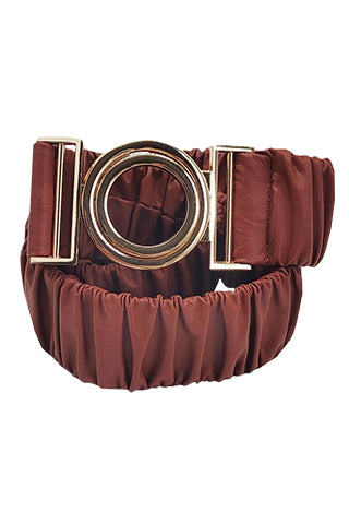 PU SCRUNCH STRETCH BELT W 1.58"(MA0287) <Bundle>