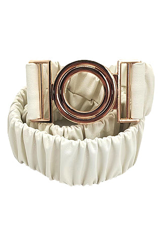 PU SCRUNCH STRETCH BELT W 1.58"(MA0287) <Bundle>