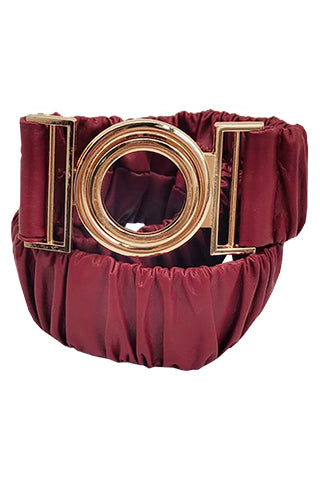 PU SCRUNCH STRETCH BELT W 1.58"(MA0287) <Bundle>