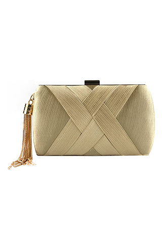 TASSEL SILK EVENING BAG 7.08*4.52*2.75(MMA1009) <Bundle>