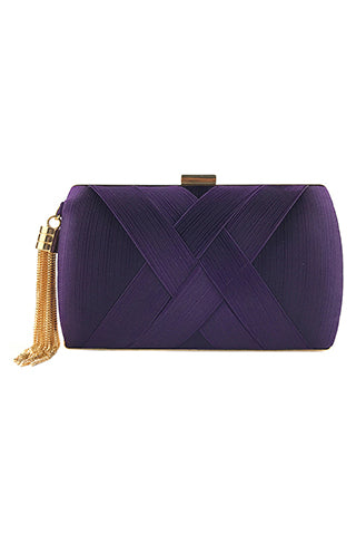 TASSEL SILK EVENING BAG 7.08*4.52*2.75(MMA1009) <Bundle>