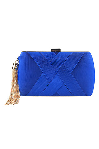 TASSEL SILK EVENING BAG 7.08*4.52*2.75(MMA1009) <Bundle>