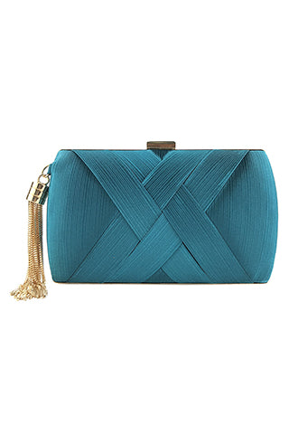 TASSEL SILK EVENING BAG 7.08*4.52*2.75(MMA1009) <Bundle>