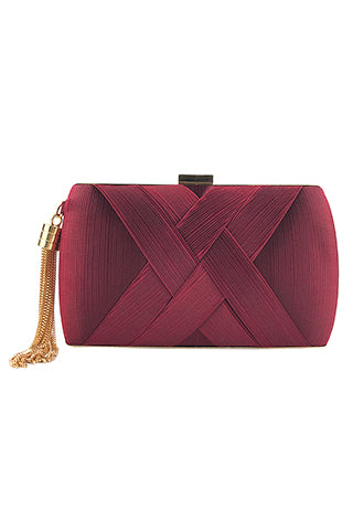 TASSEL SILK EVENING BAG 7.08*4.52*2.75(MMA1009) <Bundle>
