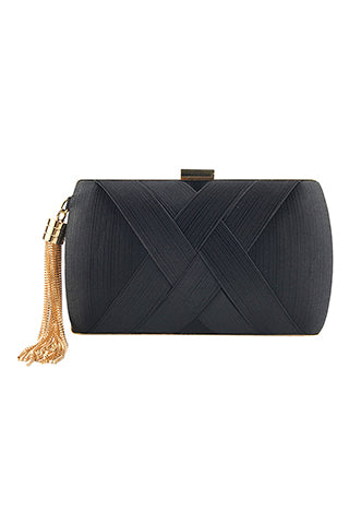 TASSEL SILK EVENING BAG 7.08*4.52*2.75(MMA1009) <Bundle>