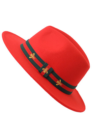 FEDORA HAT WITH BEE BAND BRIM 7CM(MMA3002) <Bundle>