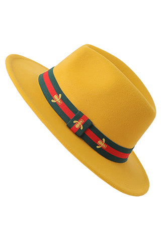 FEDORA HAT WITH BEE BAND BRIM 7CM(MMA3002) <Bundle>