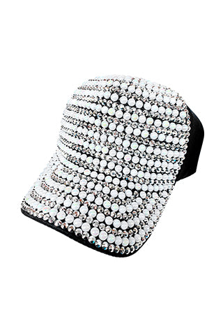 RHINESTONE & PEARL BASEBALL CAP(MMA3006) <Bundle>