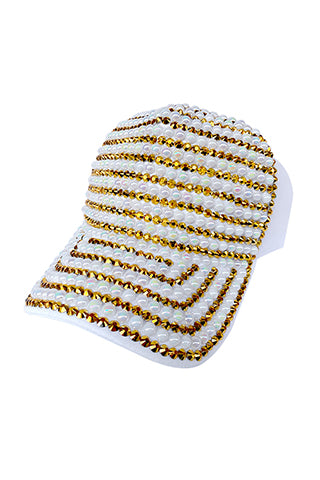 RHINESTONE & PEARL BASEBALL CAP(MMA3006) <Bundle>